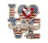 Bag and Scarf Accent Brooch Pin with 250th Anniversary LOVE Theme