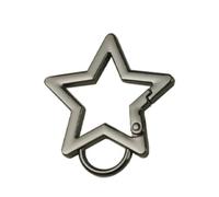 Bag Attachment Star Accessory with a Hinged Side | Five-Point Form, Hinged Side Opening, Separate Round Loop for Keychains and Display on a Bag Attachment Point