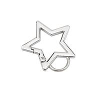 Bag Attachment Star Accessory with a Hinged Side | Five-Point Form, Hinged Side Opening, Separate Round Loop for Keychains and Display on a Bag Attachment Point