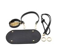 Bag Bottom Flap Cover with Metal Hardware, Leather Base Protector for DIY Shoulder Strap and Backpack Attachment ,Black,As Shown