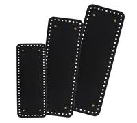 Bag Bottom for Crochet, 3 Pcs 3 Sizes Black Crochet Purse Bottom Base Rectangle PU Leather Knitting Bag Bottom Shaper Pad with Holes for DIY Handbag Purse Tote Shoulder Crossbody Bag Making