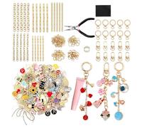 Bag Charm Set - 18 x 16.5 x 2 cm, 325 Pieces Jewellery Making Accessories for DIY Keychains, Creative Craft Project, Bag Accessories Set for Teens, Girls, Adults