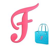 Bag Charms for Bogg Bag Accessories, Customizable Alphabet Letters for Bog Bag Original Models Rubber Beach Tote-(Pink/White/Black) Letters, One Size, Polyvinyl Chloride, No Gemstone