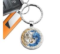 Bag Charms for Handbags 2D Dragon Tiger Pattern Key Ring Clip | Handbag Charms for Women Men Backpack Purse Christmas Stocking Stuffer Chinese New Year Party Favors