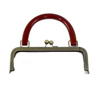 Bag Clutch Frames 20/25cm Metal Square Embossed/Smooth Purse Frames Kiss Clasp Wooden Handle DIY Bags Sewing Brackets Screw Wallet Framework(Coffee-Emboss-20cm,1Pc)