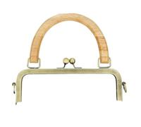 Bag Clutch Frames 20/25cm Metal Square Embossed/Smooth Purse Frames Kiss Clasp Wooden Handle DIY Bags Sewing Brackets Screw Wallet Framework(Natural-Smooth-20cm,1Pc)