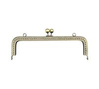 Bag Clutch Frames 20CM Rectangle Embossing Beads Kiss Metal Purse Frame Clasp for DIY Bag Women's Clutch Bags Accessorie(20CM Cinnamon)