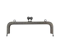 Bag Clutch Frames 20CM Rectangle Embossing Beads Kiss Metal Purse Frame Clasp for DIY Bag Women's Clutch Bags Accessorie(20CM Gun)