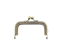 Bag Clutch Frames 8.5/10.5/12.5/15/18/20.5CM Rectangle Embossing Alloy Metal Kiss Purse Frame Bronze Sewing Clasp for Bag Accessorie(8.5CM)