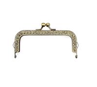 Bag Clutch Frames 8.5/10.5/12.5/15/18/20.5CM Rectangle Embossing Alloy Metal Kiss Purse Frame Bronze Sewing Clasp for Bag Accessorie(10.5CM)