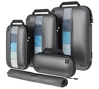 Bag Factor Premium Compression Packing Cubes for Travel - Luggage Organizer Set, Gray, Large, Medium, Small, Slim, Laundry Bag