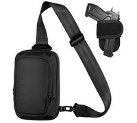 Bag Factor Tactical CCW Sling Bag - Concealed Carry Crossbody Chest Pack EDC, Black, L