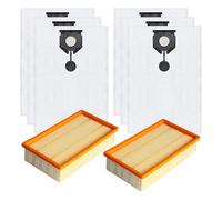 Bag Filter Replacement Parts for Kärcher NT 30/1 Ap Te L NT 30/1 Ap L NT 30/1 Tact L NT 30/1 Tact Te L Wet/Dry Vacuum Cleaner Accessories (6 Dust Bags + 2 HEPA Filters)