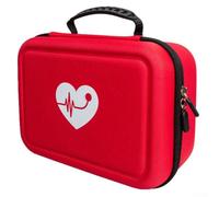 Bag for Blood Pressure Cuff - EVA Protector with Custom Compartments for First Aid Kit and Inhaler - Shockproof Carry Case 25x18cm(Red)