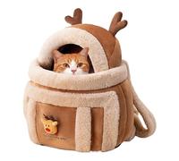 Bag for transporting dogs, backpack for pets in moose shape, made of plush, with large capacity, kitten backpack for on the go, for hiking, outdoor, plane, camping, indoor, winter