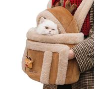 Bag for transporting pets, backpack for pets in moose shape made of plush - warm puppy backpack for on the go - for hiking, outdoor, plane, camping, indoor, winter and