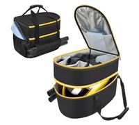 Bag for Wagner Spraytech 0282014 915e Portable Steam Cleaner, Foldable Handheld Steamer Storage Case Container for 18 Accessories Cleaning Brushes, Wallpaper Steam Plate with Pockets-Bag Only(YELLOW)