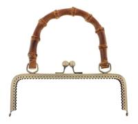 Bag Frame Vintage Style Metal Purse Bag Frame Kiss Clasp Lock with Handle Jewelry Clasps Sewing Fasteners Making Supplies(Bronze 20cm A)