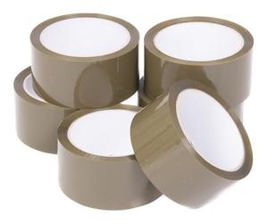 BAG-IT 12x Brown Packaging Tape, Heavy-Duty Parcel Tape for Packing, All Purpose Strong Adhesive Tape, Secure Sticky Seal for Boxes, FSC Certified Shipping Tape