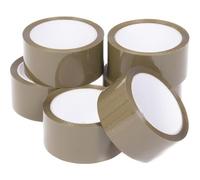 BAG-IT 6x Brown Packaging Tape, Heavy-Duty Parcel Tape for Packing, All Purpose Strong Adhesive Tape, Secure Sticky Seal for Boxes, FSC Certified Shipping Tape