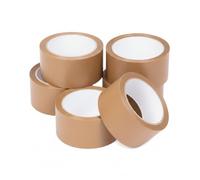 BAG-IT 6x Brown Paper Packaging Tape, Heavy-Duty Parcel Tape for Packing, All Purpose Strong Adhesive Tape, Secure Sticky Seal for Boxes, FSC Certified Shipping Tape