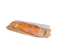 BAG-IT Brown Film Fronted Paper Sandwich Bakery Food Display Bags 4" x 6" x 14" / 100mm x 150mm x 350mm - (Pack of 1000) Ideal for Cakes, Sweets, Sandwiches & More