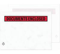 Bag It Plastics 100 x A7 Printed Document Enclosed Wallets (113mm x 100mm) Clear Self-Adhesive Plastic Pouches for Invoices, Packing Slips, Notes & Documents - Strong & Waterproof