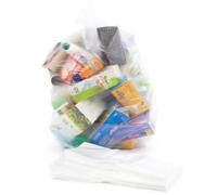 Bag it Plastics 200 Clear Recycling Bin Bags 90L - Large Transparent Recycling Bags for Kitchen, Home, Office - Bin Liners for 40L 50L 60L 70L 80L 90L Bins - Clear Plastic Refuse Sacks 18 x 29 x 39"