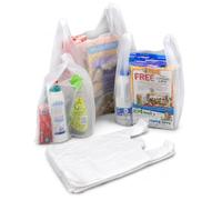 Bag It Plastics 200x Plastic Carrier Bags Vest Style with Handles 13" x 19" x 23" (320x470x570mm) - White Carrier Bags for Shopping, Retail, Grocery & Takeaway