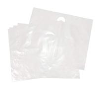 bag it Plastics 25 Clear Carrier Bags with Handles 22" x 18" + 3" - Heavy Duty Varigauge Punched Handle - Large Heavy Duty Plastic Shopping Bags for Retail