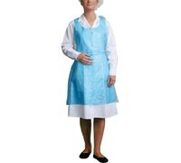 bag it Plastics Blue Disposable Aprons - (1000 Pack) Plastic Aprons for Adults, Waterproof 14 Micron / 56 Gauge Polyethylene Aprons, Adjustable One Size Fits All, White Aprons for Men & for Women