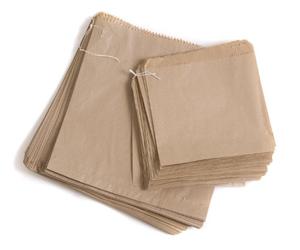 Bag It Plastics Brown Paper Food Bags | 7" x 7" | Pack of 2000 | Strung Kraft Bag’s for Groceries, Fruit, Sandwiches, Takeaway, Lunch, Veg | Food Use