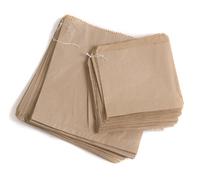 Bag It Plastics Brown Paper Food Bags | 7" x 7" | Pack of 500 | Strung Kraft Bag’s for Groceries, Fruit, Sandwiches, Takeaway, Lunch, Veg | Food Use