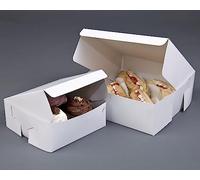 bag it Plastics Cake Box 7 Inch Square Wedding Birthday Celebration Boxes 7" x 7" x 3" - Pack of 50