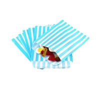 Bag It Plastics Candy Stripe Paper Sweet Bags | Aqua Blue | 5" x 7" / 125x175mm | Pack of 100 | Multipurpose Use for Sweets, Popcorn, Wedding Favours, Pick and Mix & Cookies!