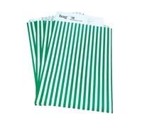 Bag It Plastics Candy Stripe Paper Sweet Bags Green 10" x 14" Pack of 50 Multi-purpose Wedding Occasion Type