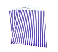 Bag It Plastics | Candy Stripe Paper Sweet Bags | Purple | 10" x 14" / 250x350mm | Pack of 100 | Sweet Bags, Popcorn Bags, Wedding Favours, Pick and Mix Bags & Cookie Bags | Premium UK Made Bags!