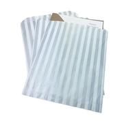 Bag It Plastics Candy Stripe Paper Sweet Bags | Silver | 7" x 9" / 175x225mm | Pack of 1000 | Multipurpose Use for Sweets, Popcorn, Wedding Favours, Pick and Mix & Cookies!