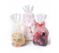 Bag It Plastics Clear Cellophane Block Bottom Sweet/Gift Bags 10" x 3.4" x 2.25" (25.5cm x 8.5cm x 5.9cm) Pack of 500 - Perfect for Sweets, Cookies, Treats & Favors