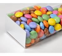 Bag It Plastics Clear Cellophane Sweet Bags with Card Base (Pack of 100) - Block Bottom Gift Bags - 22x5.5x3.7cm (8.6"x2.2"x1.5") - Perfect for Sweets, Cookies, Treats & Favors