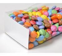Bag It Plastics Clear Cellophane Sweet Bags with Card Base (Pack of 1000) - Block Bottom Gift Bags - 30.5x7.7x5.3cm (12"x3"x2.1") - Perfect for Sweets, Cookies, Treats & Favors