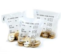 Bag It Plastics Money/Coin Bags - Pack of 50 Durable Plastic Money Bag's for Coins, Cash & Notes - Secure Bank Bags for Banking UK, Cash Handling, and Coin-Sorting