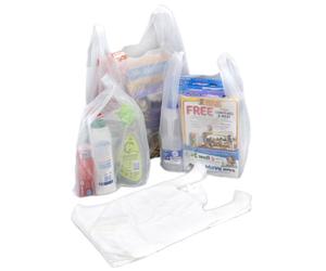 bag it Plastics Vest Style Plastic Carrier Bags 10" x 15" x 18" - 14 micron Pack of 100