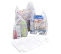 bag it Plastics Vest Style Plastic Carrier Bags 11" x 17" x 21" - 14 micron Pack of 100