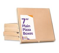 Bag Market | 7" Plain Brown Kraft Takeaway Pizza Boxes for Takeout Food, Cake, Doughnuts - 100% Recyclable - Sturdy Cardboard, Postal Box (7 Inch - 75 Boxes / 1 Pack)