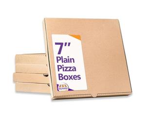 Bag Market | 7" Plain Brown Kraft Takeaway Pizza Boxes for Takeout Food, Cake, Doughnuts - 100% Recyclable - Sturdy Cardboard, Postal Box (7 Inch - 75 Boxes / 1 Pack)
