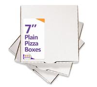 Bag Market | 7" Plain White Takeaway Pizza Boxes for Takeout Food, Cake, Doughnuts - 100% Recyclable - Sturdy Cardboard, Postal Box (7 Inch - 75 Boxes / 1 Pack)
