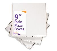Bag Market | 9" Plain White Takeaway Pizza Boxes for Takeout Food, Cake, Doughnuts - 100% Recyclable - Sturdy Cardboard, Postal Box (9 Inch - 75 Boxes / 1 Pack)