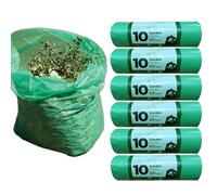 Bag Market | Heavy Duty Green Garden Waste Bags/Sacks on a Roll - 118 Litres - Bin, Refuse, Rubbish (20 Rolls - 200 Bags)