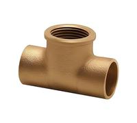 Bag of 2-22mm x 22mm x 3/4" Threaded Centre Tees - End Feed (Known as Brass tee Fitting/Copper tee Fitting/Brass tee Fitting Also Available in 15mm, 22mm, 28mm, 1/2 inch and 3/4 inch BSP)